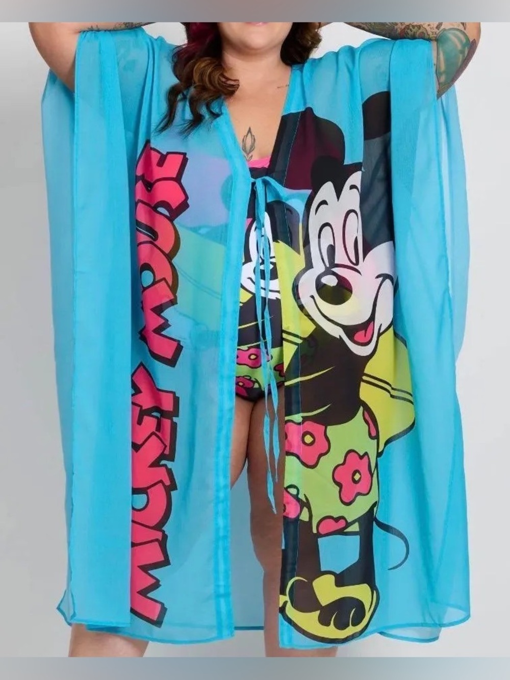 Disney Mickey Mouse Blue Graphic Swimsuit Cover-Up